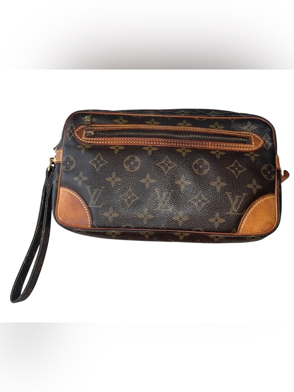Louis Vuitton Monogram Canvas Toiletry Bag in Brown and Tan